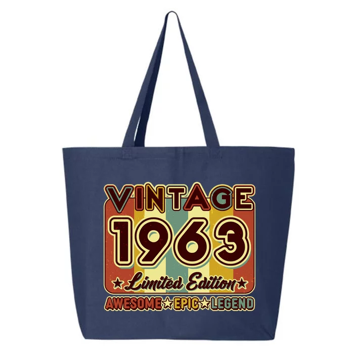 Vintage 1963 60th Birthday Limited Edition Awesome Epic Legend 25L Jumbo Tote