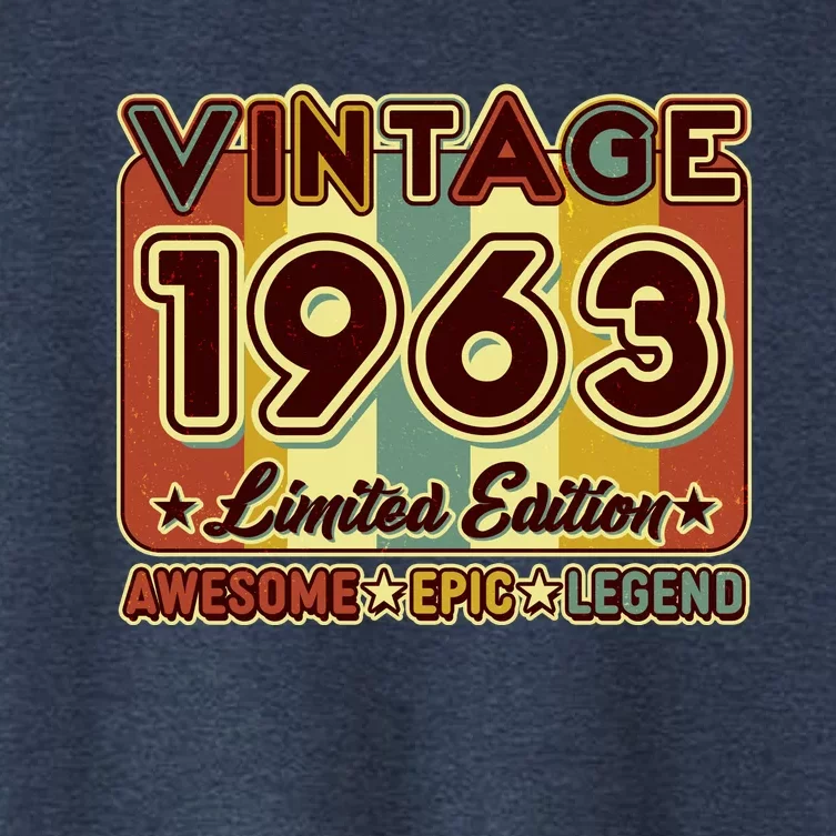 Vintage 1963 60th Birthday Limited Edition Awesome Epic Legend Women's Crop Top Tee