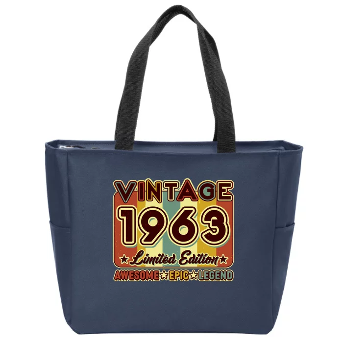 Vintage 1963 60th Birthday Limited Edition Awesome Epic Legend Zip Tote Bag