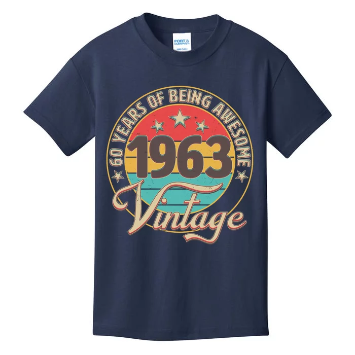 Vintage 1963 60 Years Of Being Awesome Kids T-Shirt