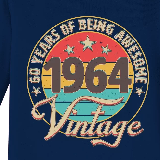 Vintage 1964 60 Years Of Being Awesome Baby Long Sleeve Bodysuit