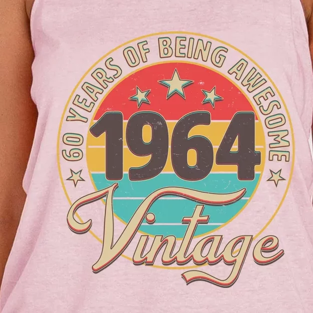 Vintage 1964 60 Years Of Being Awesome Women's Knotted Racerback Tank