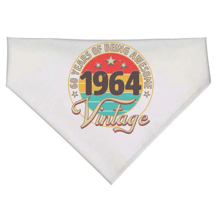 Vintage 1964 60 Years Of Being Awesome USA-Made Doggie Bandana