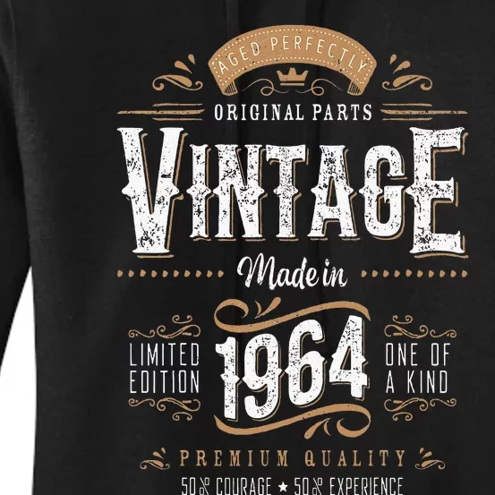 Vintage 1964 60th Birthday Decoration 60 Year Old Women's Pullover Hoodie