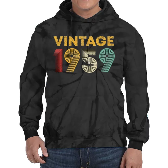 Vintage 1959 64th Birthday Gift 64 Years Old Tie Dye Hoodie