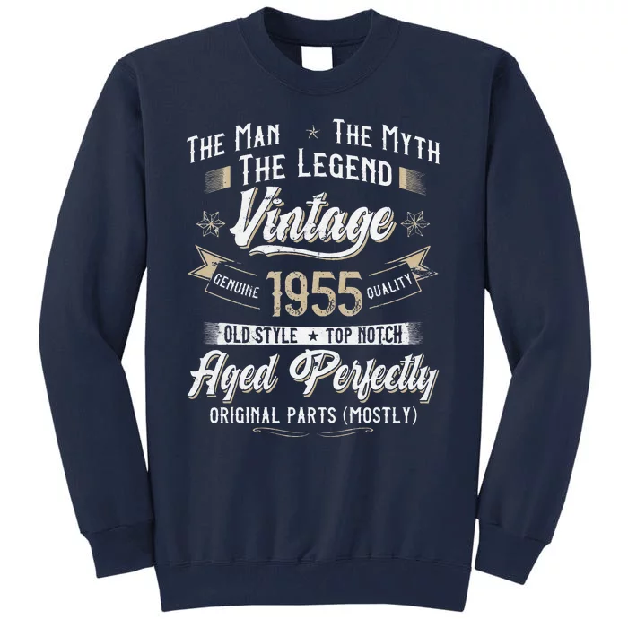 Vintage 1955 68th Birthday Gift 68 Years Old Tall Sweatshirt