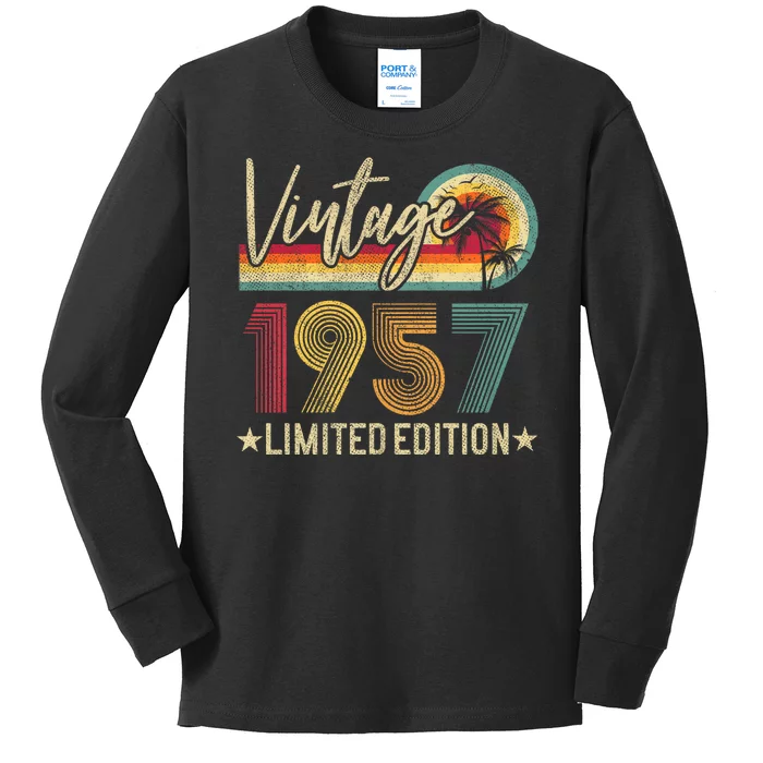 Vintage 1957 67th Birthday 67 Years Old Limited Edition Kids Long Sleeve Shirt