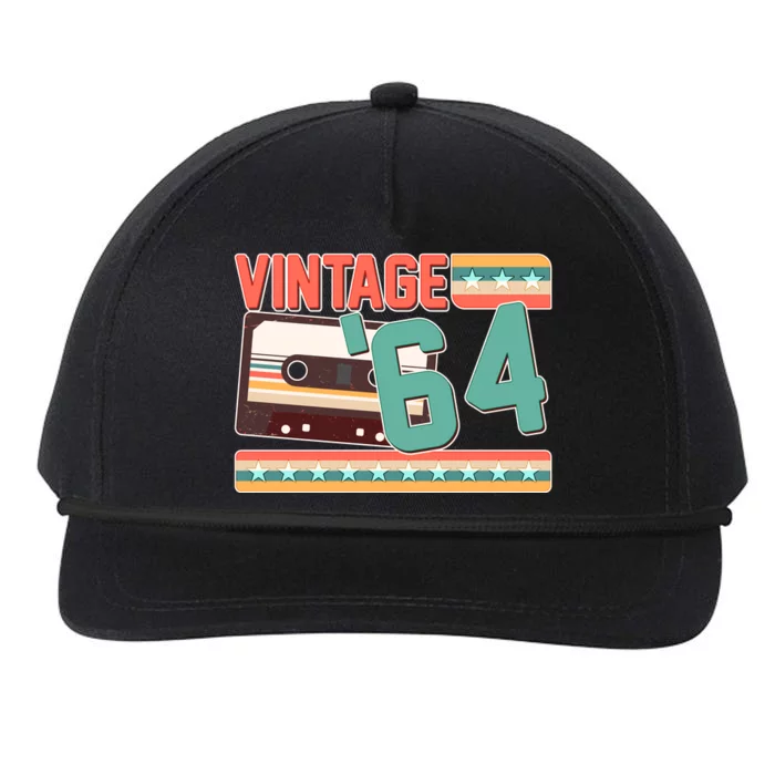 Vintage 1964 60th Birthday Cassette Tape Snapback Five-Panel Rope Hat