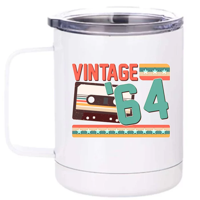 Vintage 1964 60th Birthday Cassette Tape Front & Back 12oz Stainless Steel Tumbler Cup