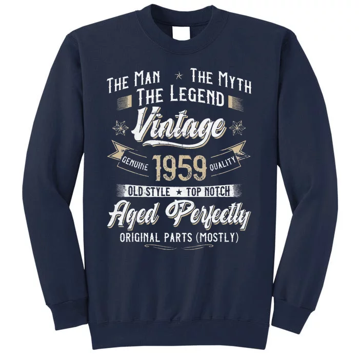 Vintage 1959 64th Birthday Gift 64 Years Old Tall Sweatshirt