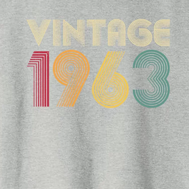 Vintage 1963 60th Birthday Gift 60 Years Old Mom Dad Gift Women's Crop Top Tee