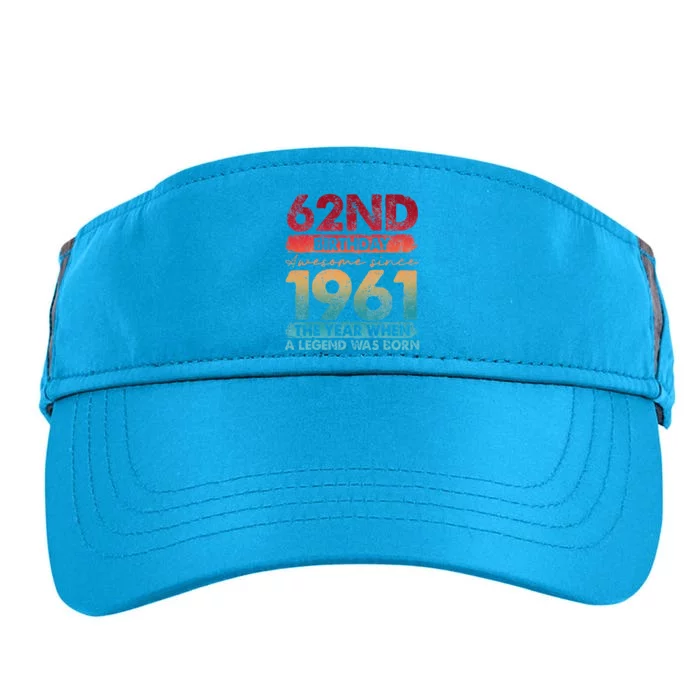 Vintage 1961 62 Year Old Gifts Limited Edition 62nd Birthday Adult Drive Performance Visor