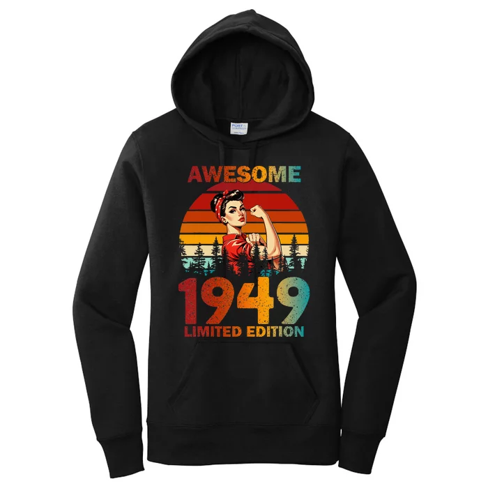 Vintage 1949 75 Years Old 75th Birthday For Women Women's Pullover Hoodie