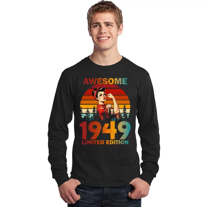 Vintage 1949 75 Years Old 75th Birthday For Women Tall Long Sleeve T-Shirt