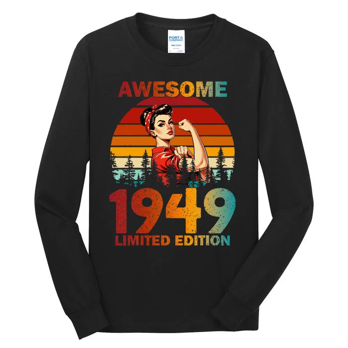 Vintage 1949 75 Years Old 75th Birthday For Women Tall Long Sleeve T-Shirt