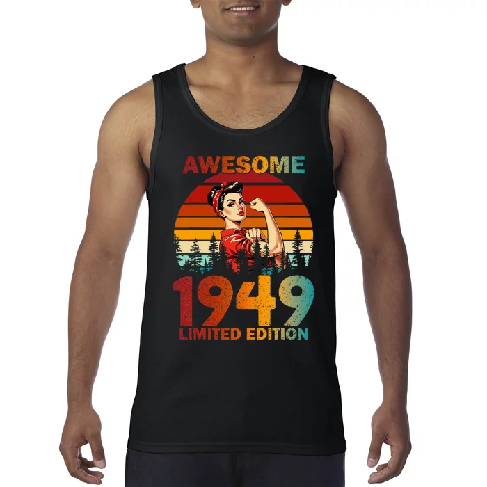 Vintage 1949 75 Years Old 75th Birthday For Women Tank Top