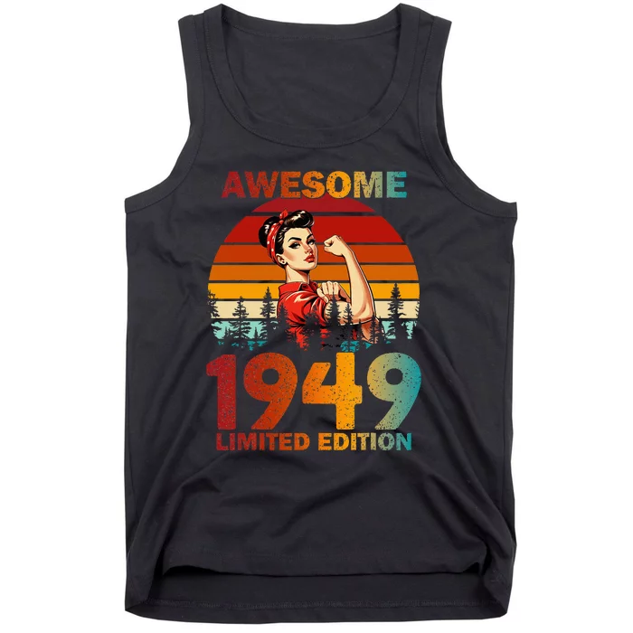 Vintage 1949 75 Years Old 75th Birthday For Women Tank Top