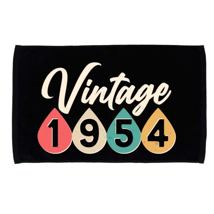 Vintage 1954 70th Birthday Retro Teardrop Design Microfiber Hand Towel