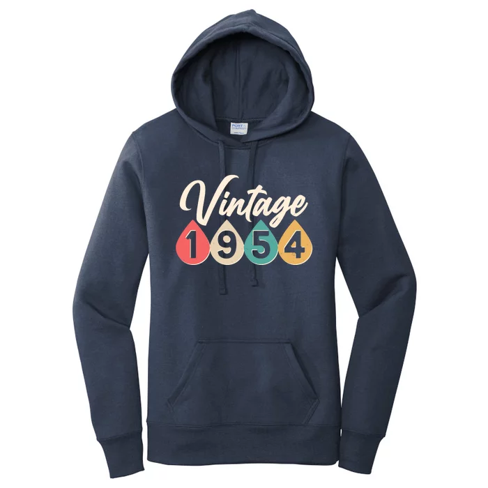 Vintage 1954 70th Birthday Retro Teardrop Design Women's Pullover Hoodie