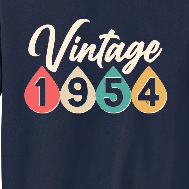 Vintage 1954 70th Birthday Retro Teardrop Design Tall Sweatshirt