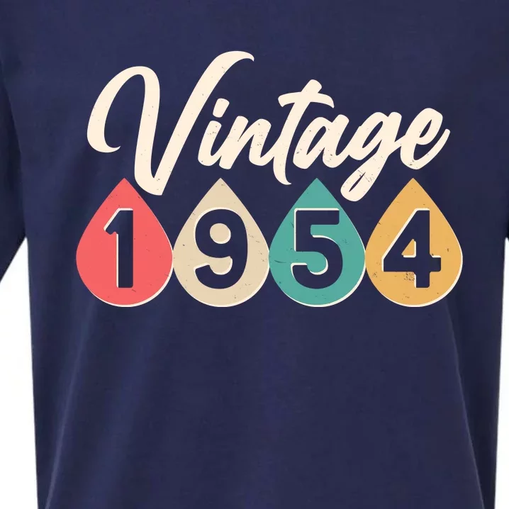 Vintage 1954 70th Birthday Retro Teardrop Design Sueded Cloud Jersey T-Shirt