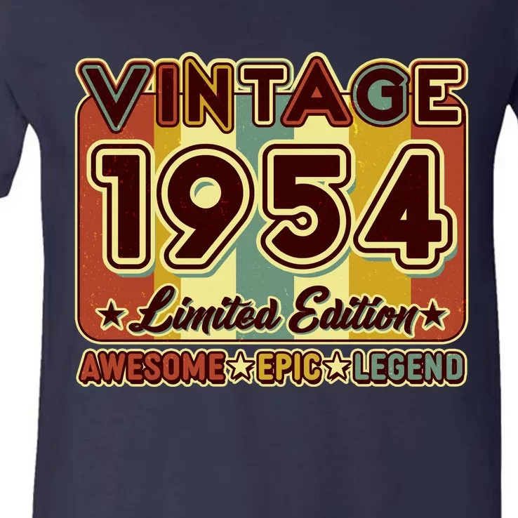 Vintage 1954 70th Birthday Limited Edition Awesome Epic Legend V-Neck T-Shirt