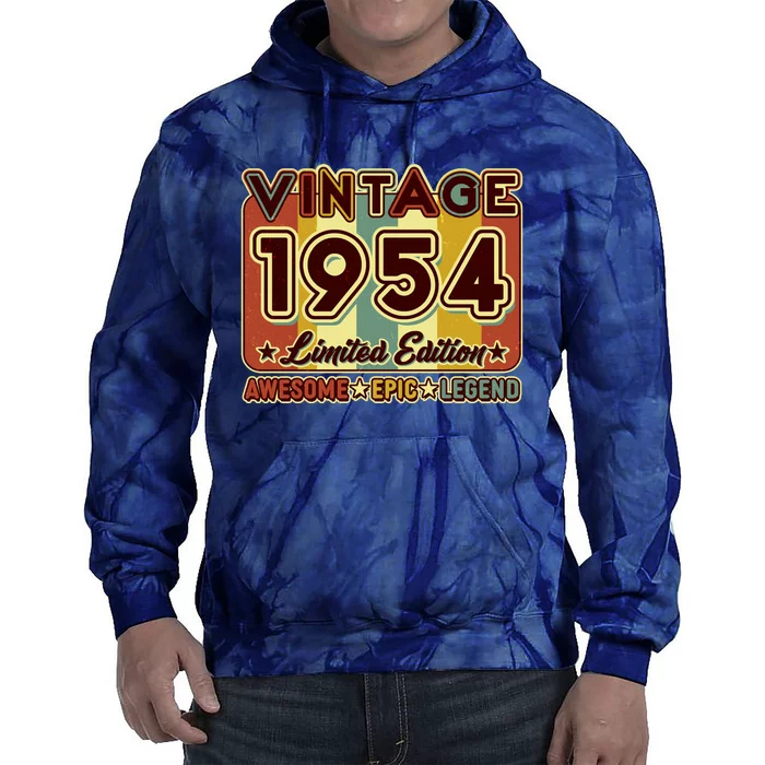 Vintage 1954 70th Birthday Limited Edition Awesome Epic Legend Tie Dye Hoodie