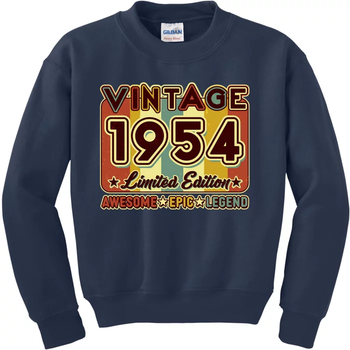 Vintage 1954 70th Birthday Limited Edition Awesome Epic Legend Kids Sweatshirt