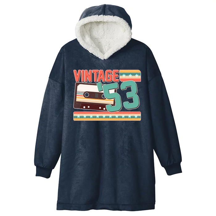 Vintage 1953 70th Birthday Cassette Tape Hooded Wearable Blanket