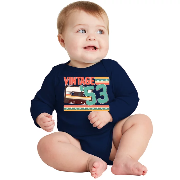 Vintage 1953 70th Birthday Cassette Tape Baby Long Sleeve Bodysuit