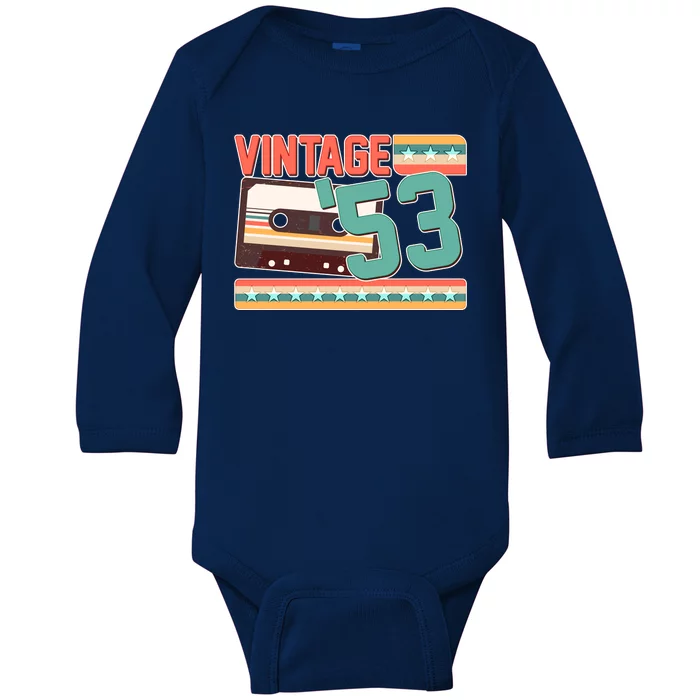 Vintage 1953 70th Birthday Cassette Tape Baby Long Sleeve Bodysuit