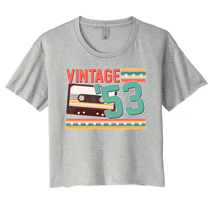 Vintage 1953 70th Birthday Cassette Tape Women's Crop Top Tee