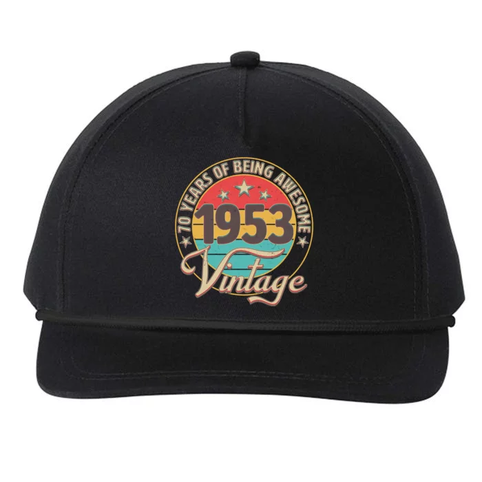 Vintage 1953 70 Years Of Being Awesome Snapback Five-Panel Rope Hat