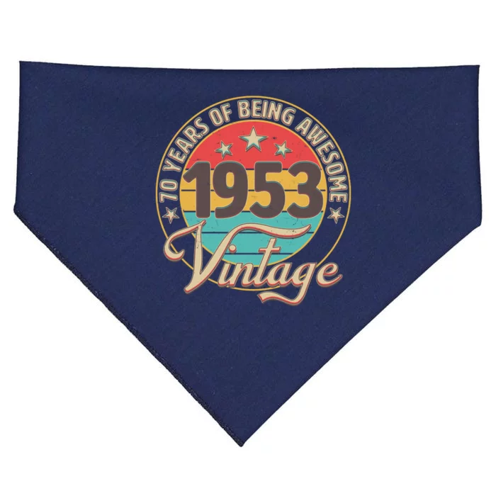 Vintage 1953 70 Years Of Being Awesome USA-Made Doggie Bandana