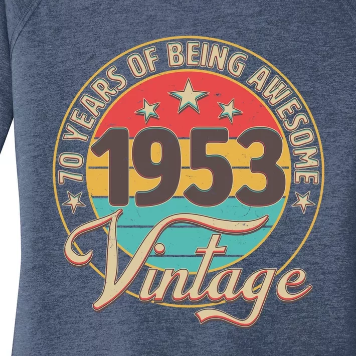 Vintage 1953 70 Years Of Being Awesome Women's Perfect Tri Tunic Long Sleeve Shirt