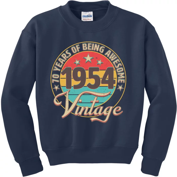 Vintage 1954 70 Years Of Being Awesome Kids Sweatshirt