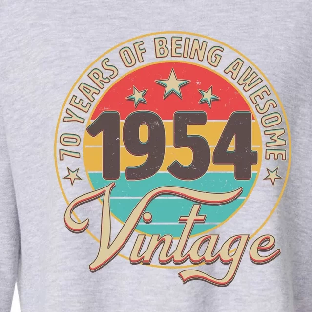 Vintage 1954 70 Years Of Being Awesome Cropped Pullover Crew