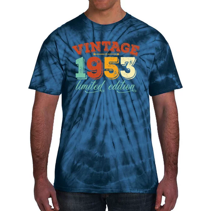 Vintage 1953 70th Birthday Award Women 70 Years Old Tie-Dye T-Shirt