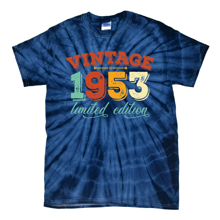 Vintage 1953 70th Birthday Award Women 70 Years Old Tie-Dye T-Shirt