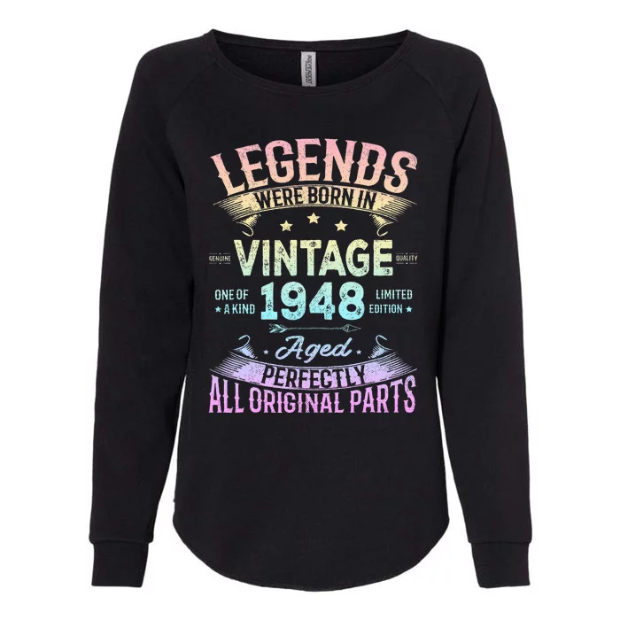 Vintage 1948 76th Birthday Bday 76 Year Old Retro Costume Womens California Wash Sweatshirt