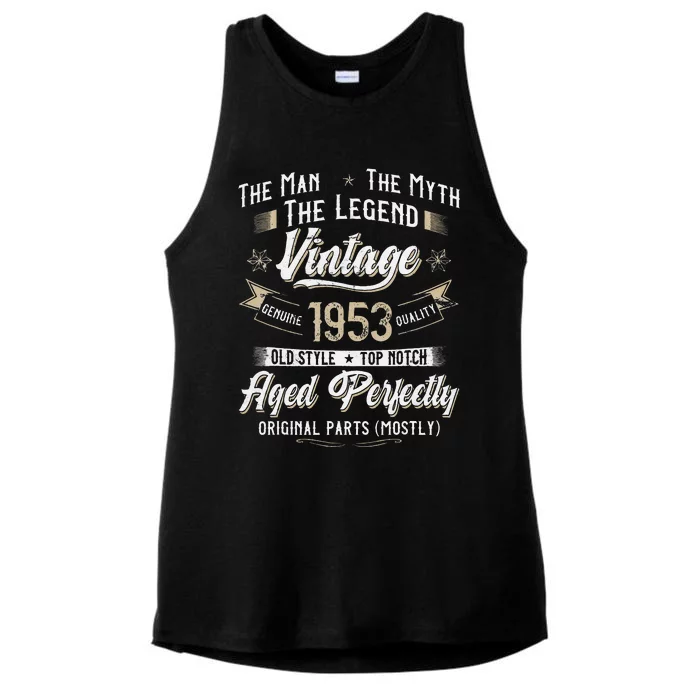 Vintage 1953 70th Birthday Gift 70 Years Old Ladies Tri-Blend Wicking Tank