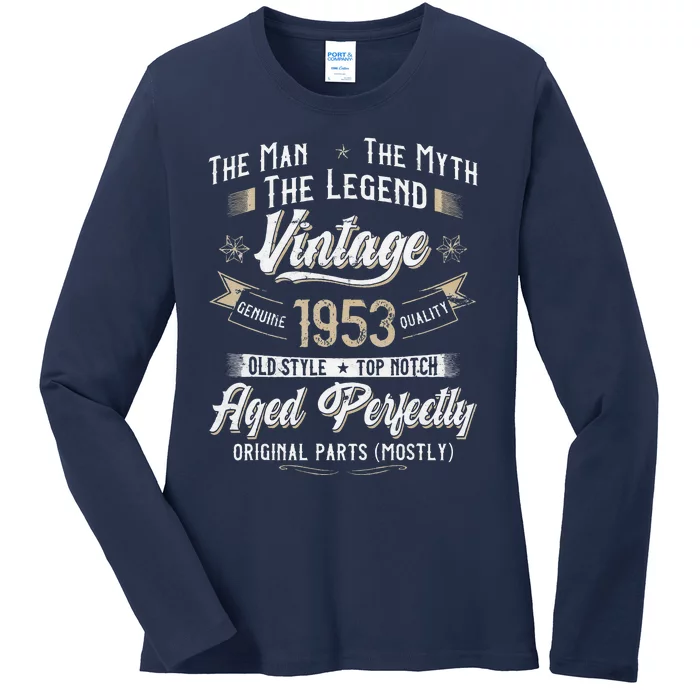 Vintage 1953 70th Birthday Gift 70 Years Old Ladies Long Sleeve Shirt