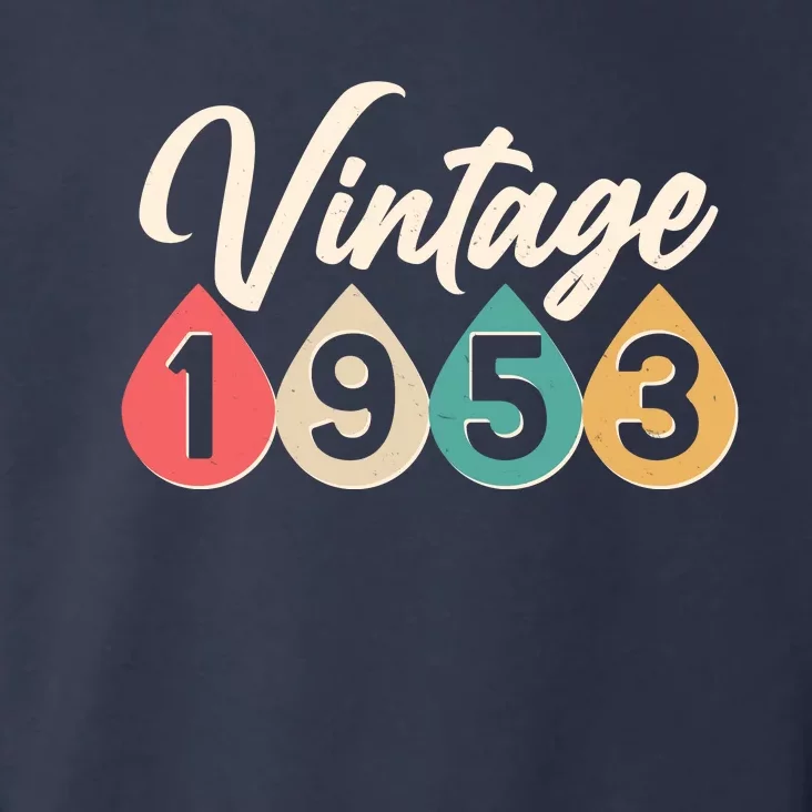 Vintage 1953 70th Birthday Retro Teardrop Design Toddler Hoodie