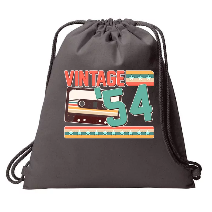 Vintage 1954 70th Birthday Cassette Tape Drawstring Bag