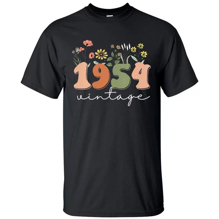 Vintage 1954 70th Birthday Wildflower Tall T-Shirt