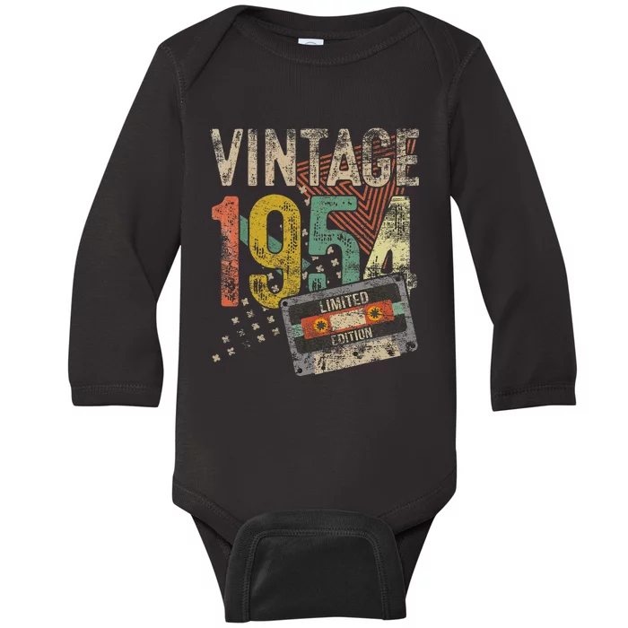 Vintage 1954 70th Birthday Gifts 70 Year Old Baby Long Sleeve Bodysuit