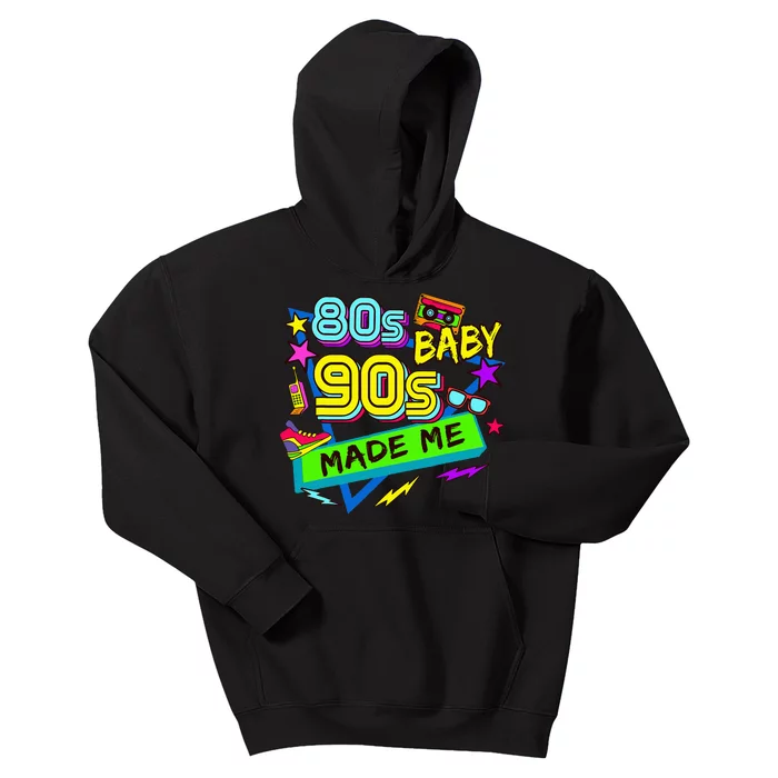 Vintage 1980s 80S Baby 1990s 90S Made Me Retro Nostalgia Kids Hoodie