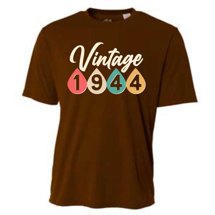 Vintage 1944 80th Birthday Retro Teardrop Design Cooling Performance Crew T-Shirt