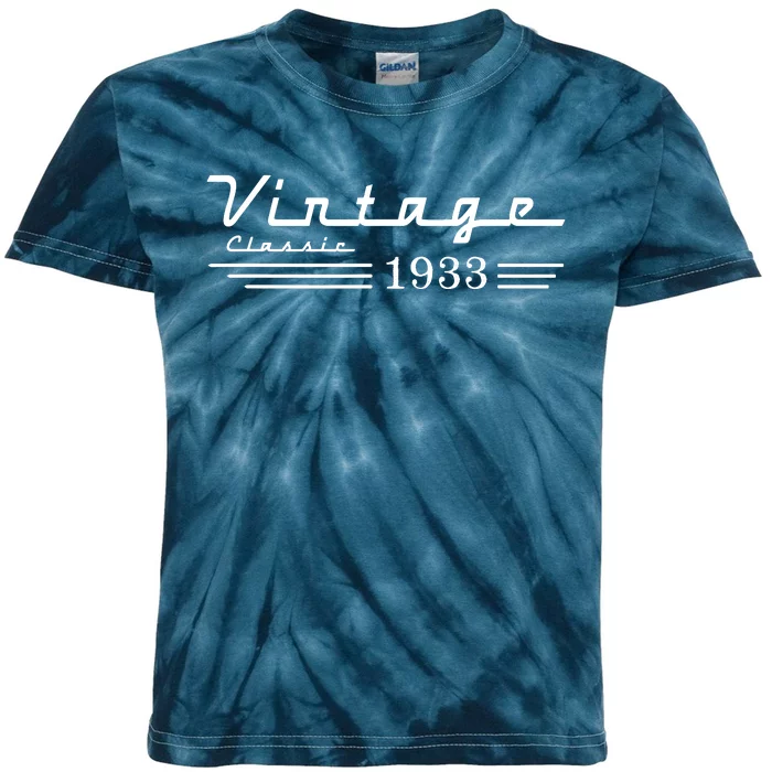 Vintage 1933 89th Birthday Kids Tie-Dye T-Shirt