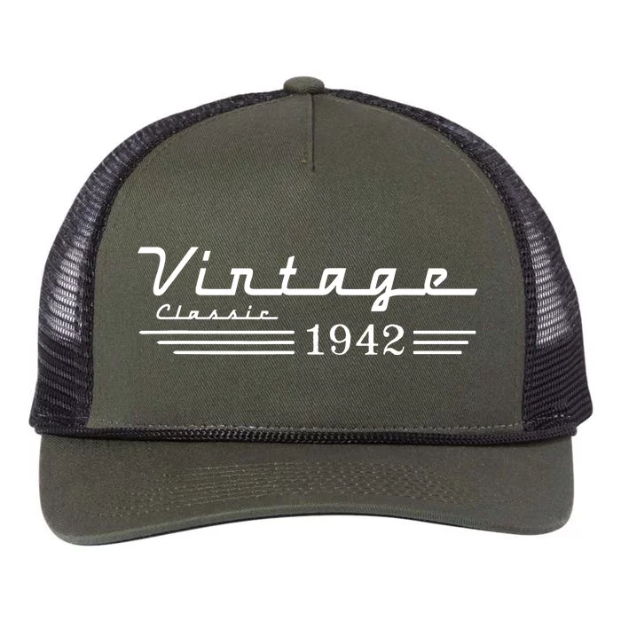 Vintage 1942 80th Birthday Retro Rope Trucker Hat Cap